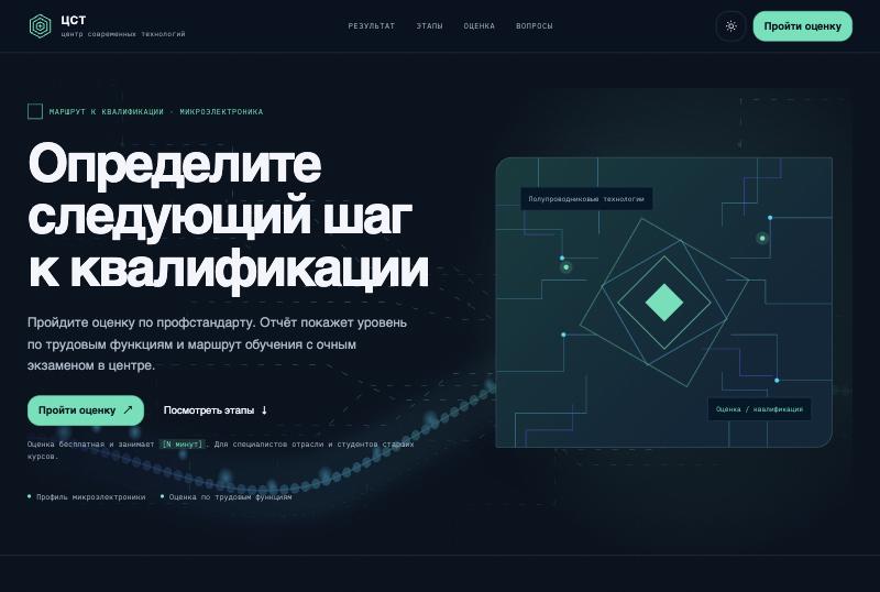 Первый экран концепции «Контур»: мятный акцент, скруглённые углы